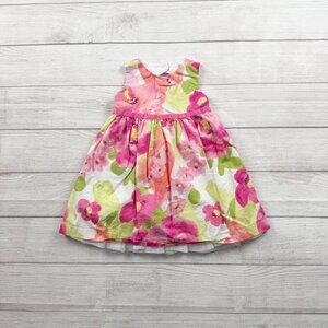Gymboree Toddler Girls Pink Floral Party Dress Sleeveless Lined 2T
